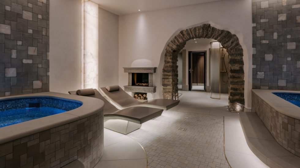 The Burman Spa fireplace